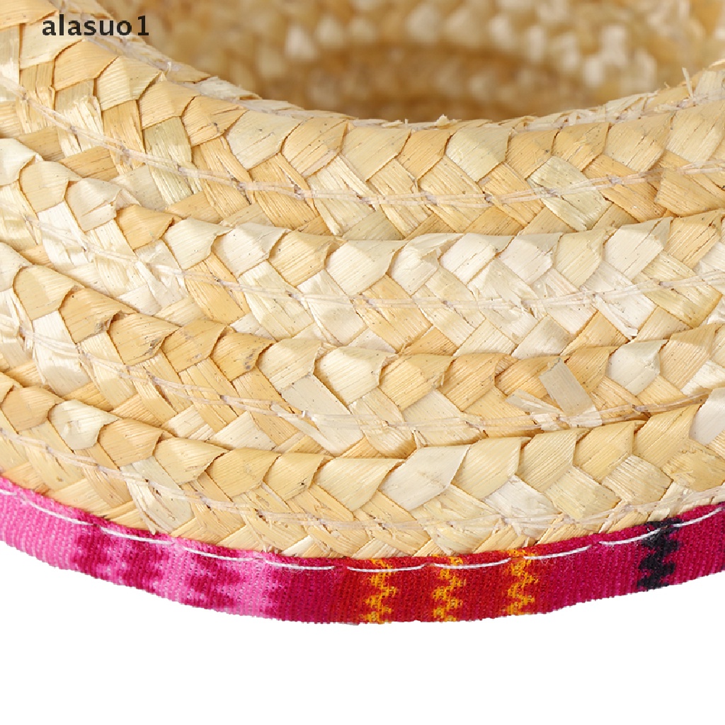 [alasuo1] Mũ Rơm Mini Che Nắng Đi Biển Cho Thú Cưng Chó Mèo Sombrero
