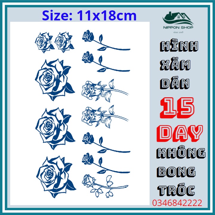 Hình Xăm Dán 15 Ngày Không Phai 11 x 18 cm Mẫu 589