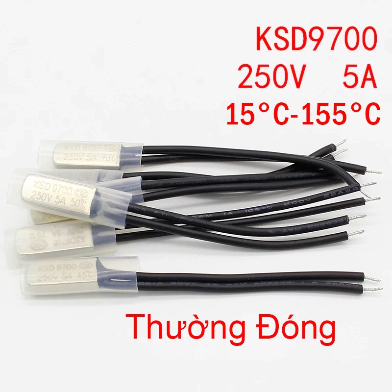 Cầu Chì Nhiệt KSD9700 Relay nhiệt 5A 250VAC (Thường đóng-Thường mở)