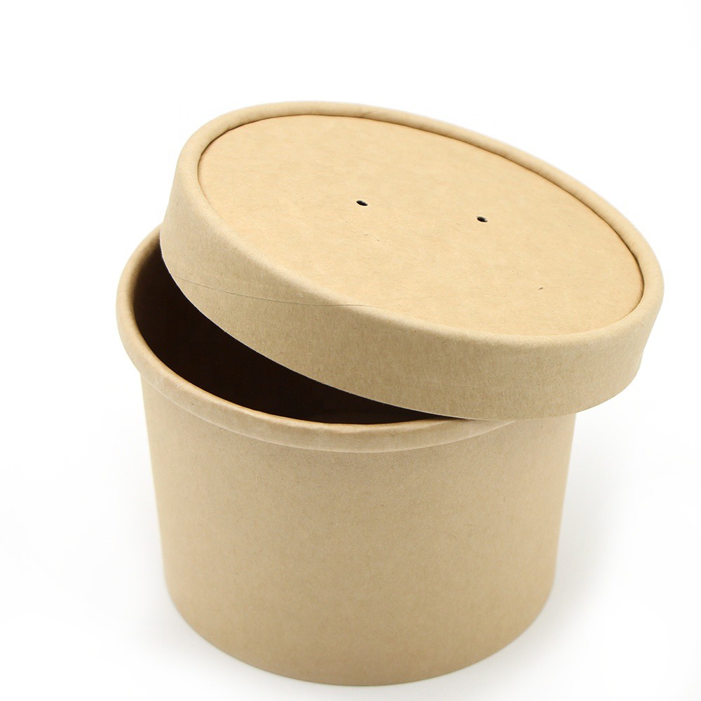 10 Tô Kraft nhỏ 550 ml kèm nắp giấy - Tô kem -Tô phở- Tô bánh đúc-Tô Bánh Bột lộc
