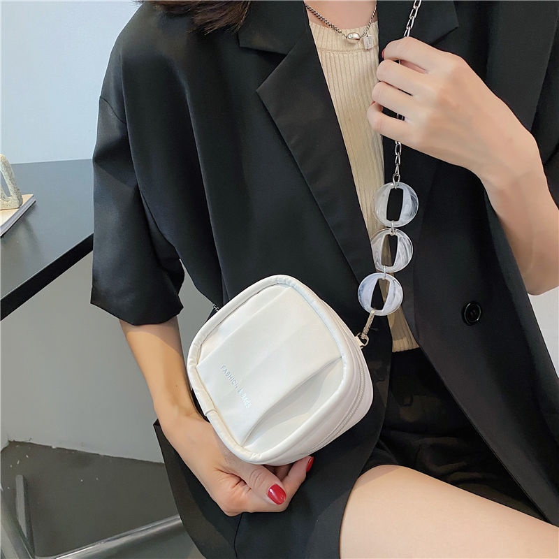 Túi đeo chéo mini hình vuông màu macaron phong cách phương Tây thời trang 2021 cho nữ