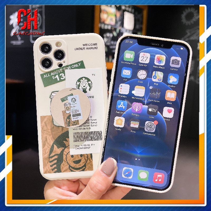 Ốp điện thoại TPU mềm có giá đỡ in hình Starbucks cho Xiaomi Redmi POCO C3 X3 NFC X3 PRO M3 9 9C NFC 9A 9T 9i 9AT 9 pro