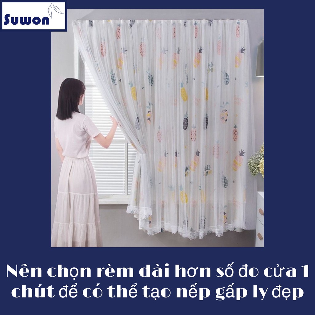 Ảnh thật - Rèm dán trang trí, rèm cửa 2 lớp hàng có sẵn