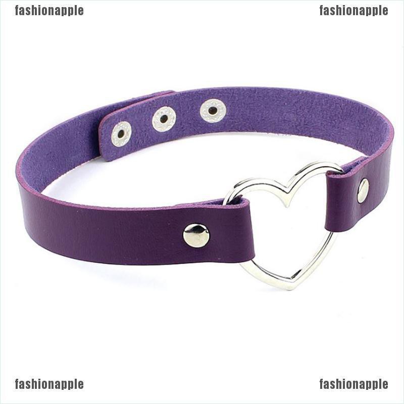 Vòng Cổ Choker Da PU Mặt Trái Tim Thời Trang Cho Nữ