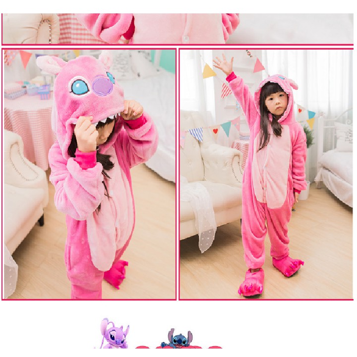 FREESHIP TỪ 99K_Bộ đồ lông mịn hình thú Gấu trúc và stichy hồng | BigBuy360 - bigbuy360.vn