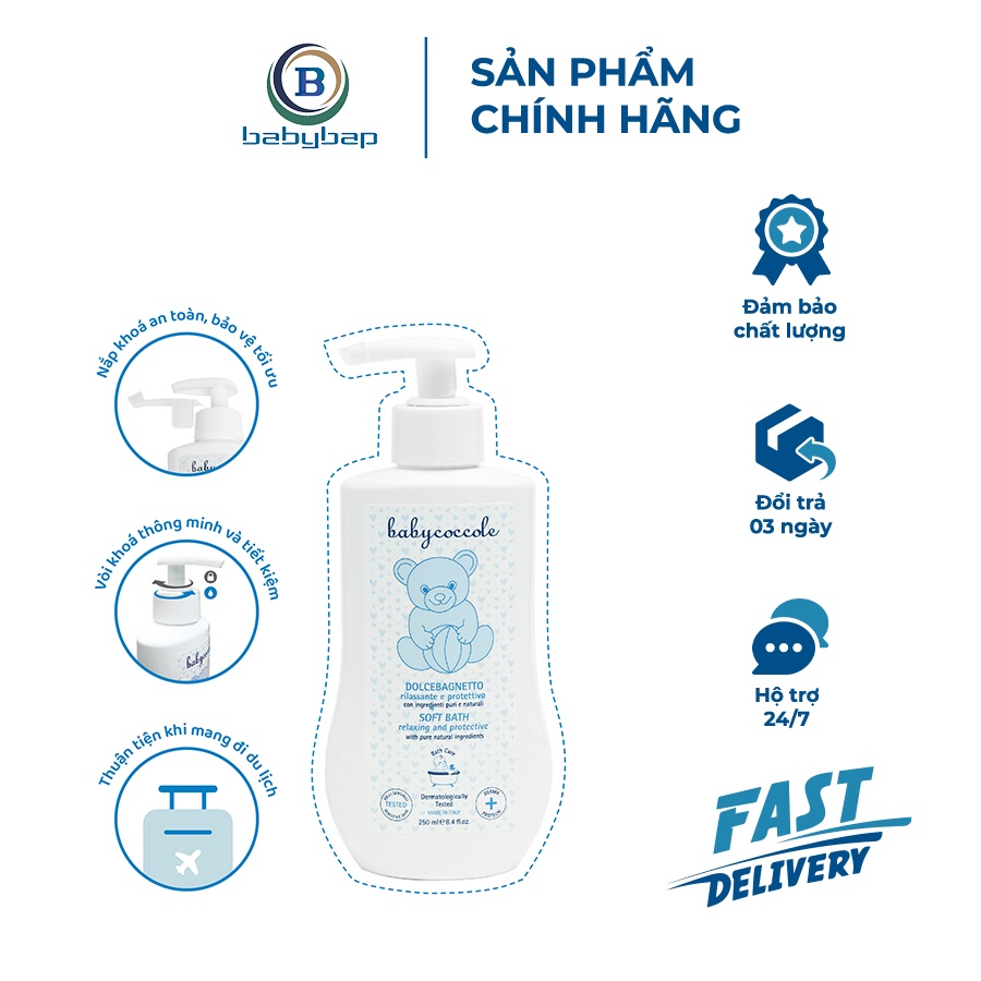 Sữa tắm giữ ẩm chiết xuất hoa sen Babycoccole 0M+ An Toàn Tuyệt Đối Cho Trẻ Sơ Sinh