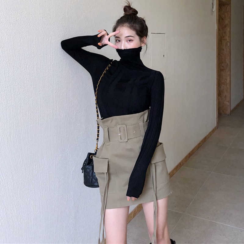 [HÀNG CÓ SẴN] Chân váy retro kèm thắt lưng phong cách ulzzang