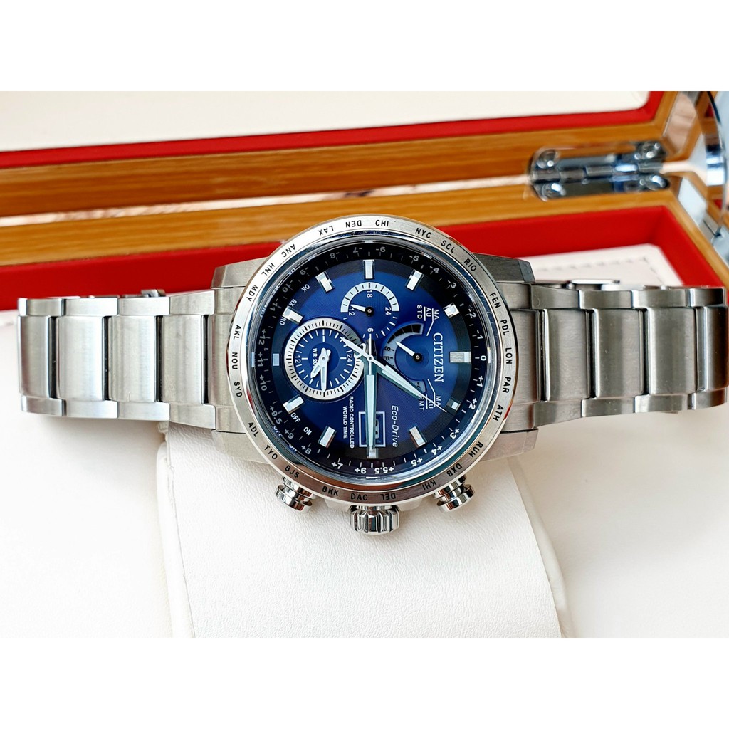 Đồng hồ nam Citizen World Time Eco-Drive Perpetual AT9070-51L