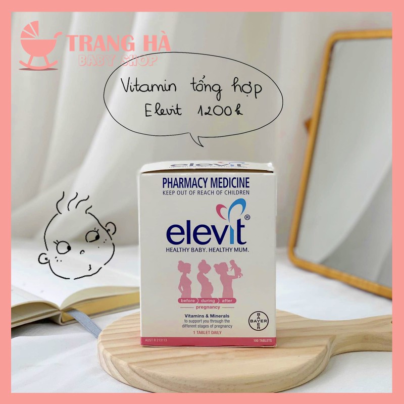 [Mã MKBC13 giảm 80k đơn 1 triệu] ❣️CHUẨN AIR❣️ Vitamin Elevit 100 viên Chuẩn Úc cho Mẹ bầu