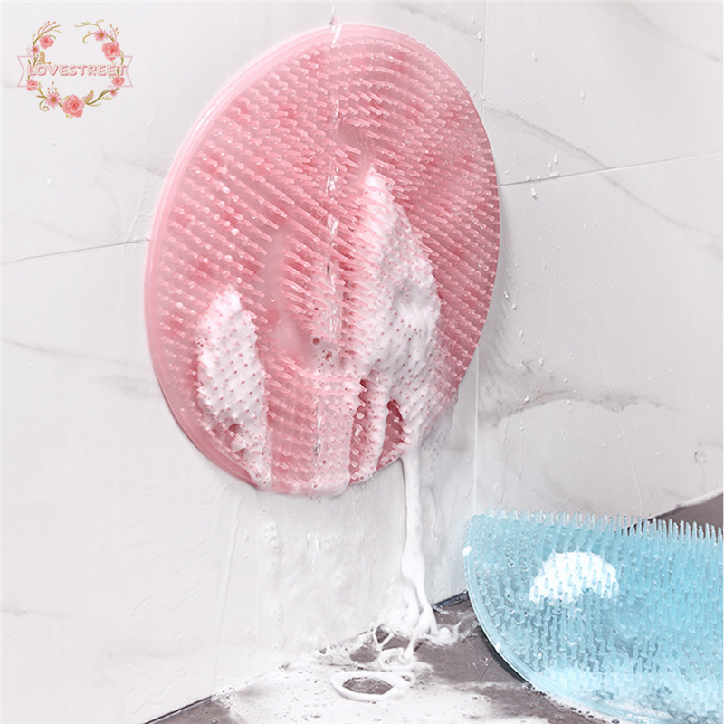 SR|31cm Round Silicone Bath Massage Brush Cushion Clean Feet Dead Skin Artifact Cushion Shower Anti-cellulite