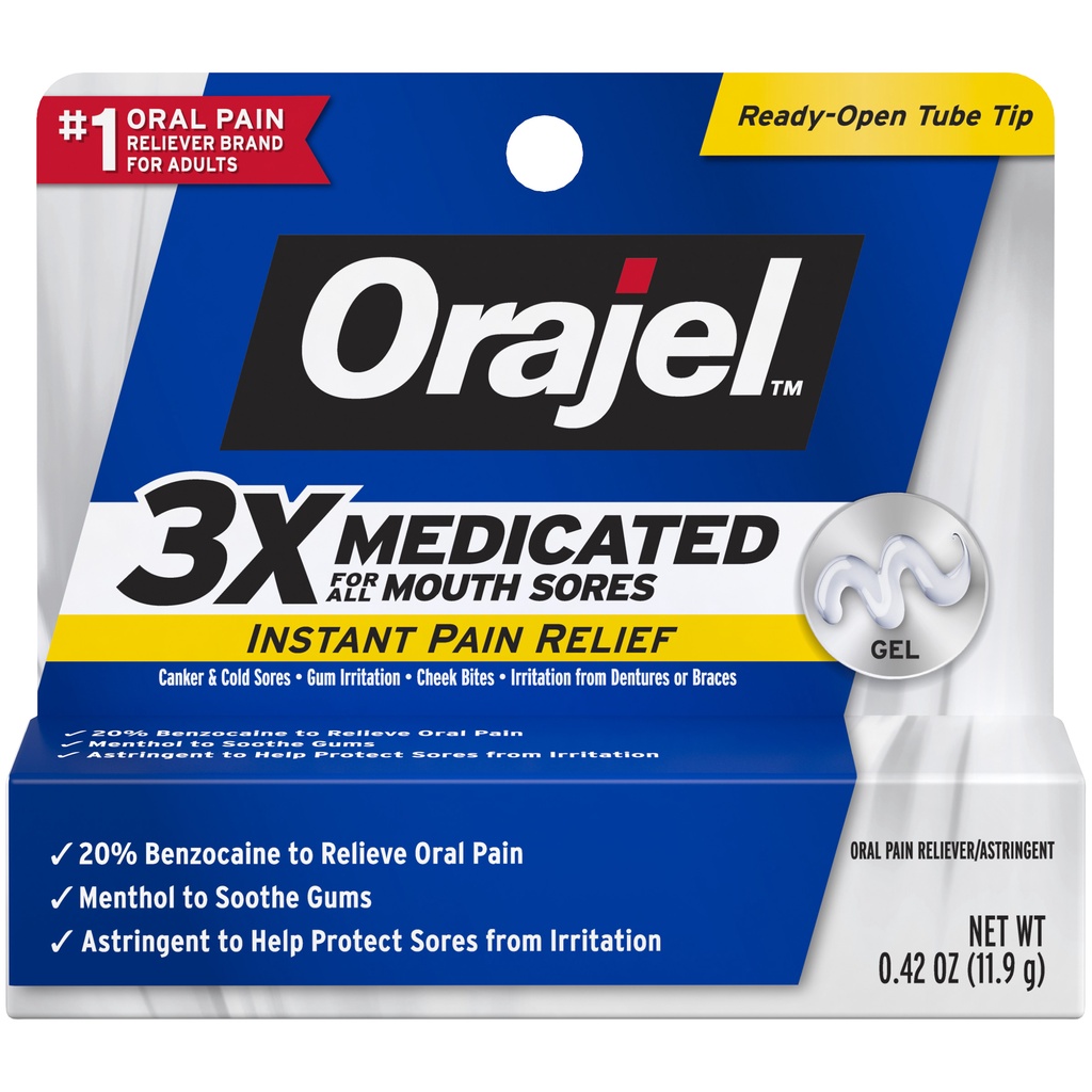 [DATE 2/2023] Orajel 3X Medicated For All Mouth Sores Gel 11,9G