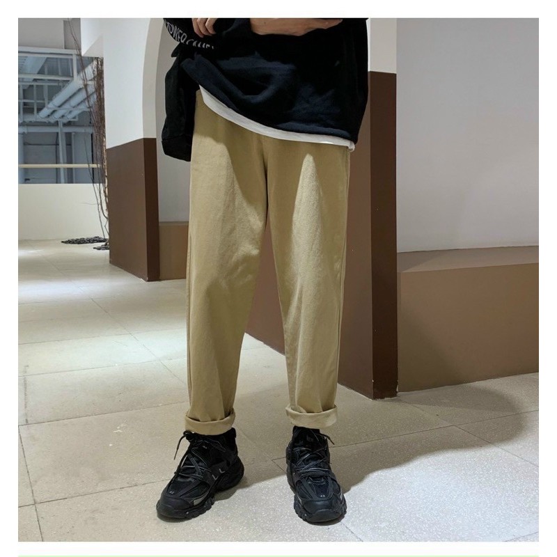Quần kaki ống rộng túi sau 3 màu - LC