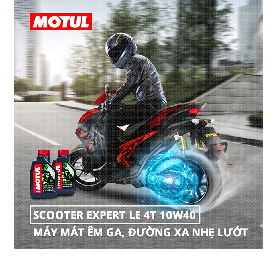 1 chai Motul Scooter Expert 10W40 1L  + 1 tuýp nhớt lab