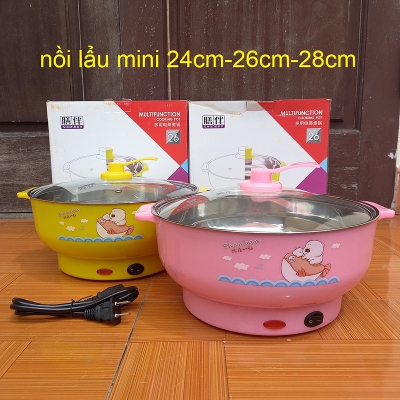 Nồi Lẩu Mini , Nồi Nấu Đa Năng Mini Đủ Size 24-26-28 Tiện Lợi