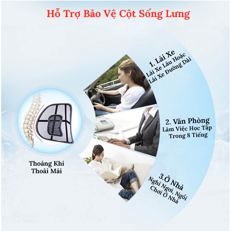 Lưới Tựa Lưng Ô Tô - Chống Đau Mỏi Lưng Và Cột Sống Lưng