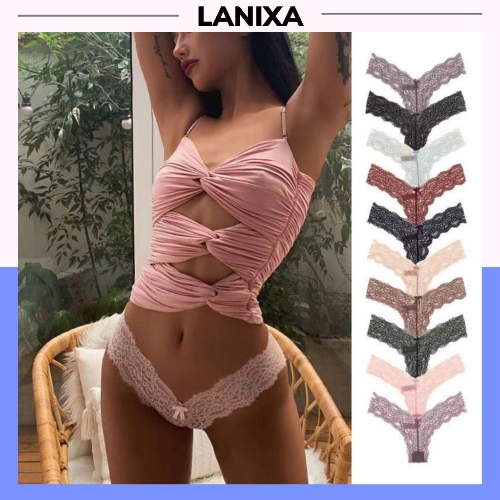 Quần lót nữ lọt khe chữ Y, quần chíp nữ ren sexy gợi cảm LANIXA L1446
