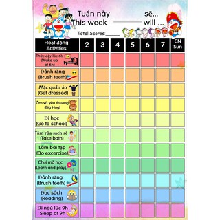 Bảng khen thưởng kỷ luật cho bé version 1/Bảng rèn luyện thói quen/Responsibilites chart/Bảng ghi nhận/Reward chart