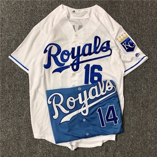 Mlb bóng chày jersey hiphop áo thun bông tai kẹp số đường phố bf hip hop phong cách rời jersey bóng chày cardigan nửa tay