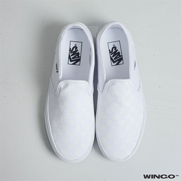 Vans Slip On Asher Checkerboard White