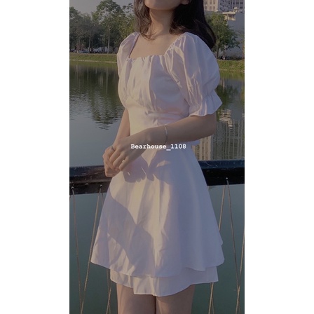 ❌ ĐẦM VÁY TRẮNG DÁNG NGẮN CÓ QUẦN TRONG * NINA *