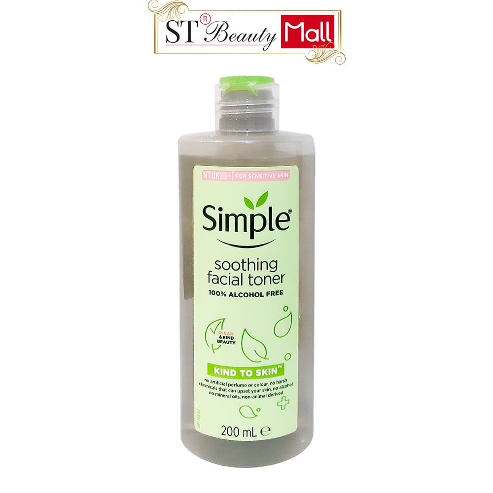 Nước hoa hồng Simple dưỡng da cấp ẩm và làm se khít lỗ chân lông 200ml Anh