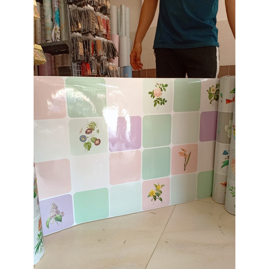 Decal dán bếp tráng nhôm cách nhiệt hoa ly vàng khổ 60cm