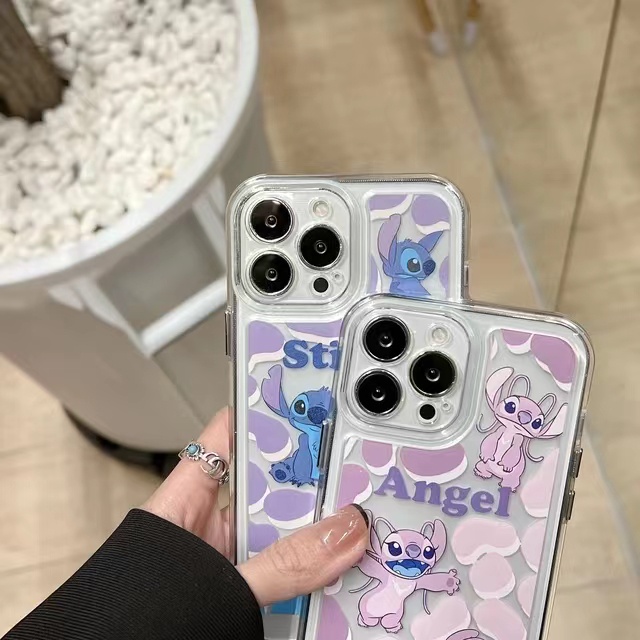 Ốp Điện Thoại Trong Suốt Họa Tiết Hoạt Hình Disney Stitch Dễ Thương Cho iPhone 13 12 11 X XS Pro Max XR 7 8 Plus