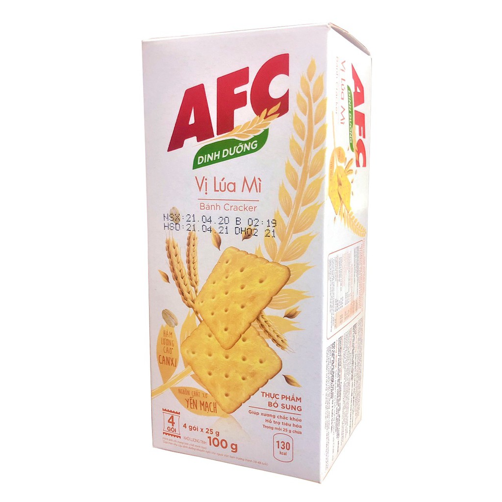 Bánh Quy Cracker AFC Dinh Dưỡng Vị Lúa Mì (Hộp 100g)