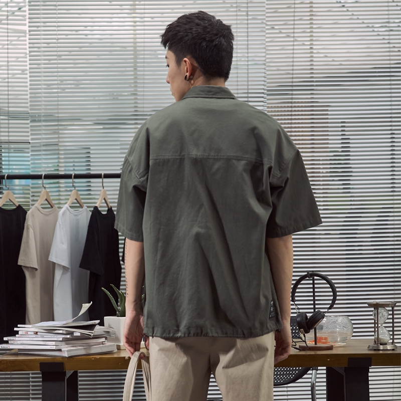 Áo sơ mi tay ngắn dáng ôm thời trang thu đông cho nam