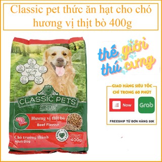 Classic pet thức ăn hạt cho chó hương vị thịt bò [400 g]