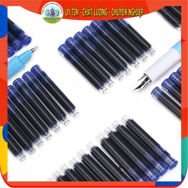 Set 10 ống mực cho bút viết máy - Màu tím - màu đen - màu xanh