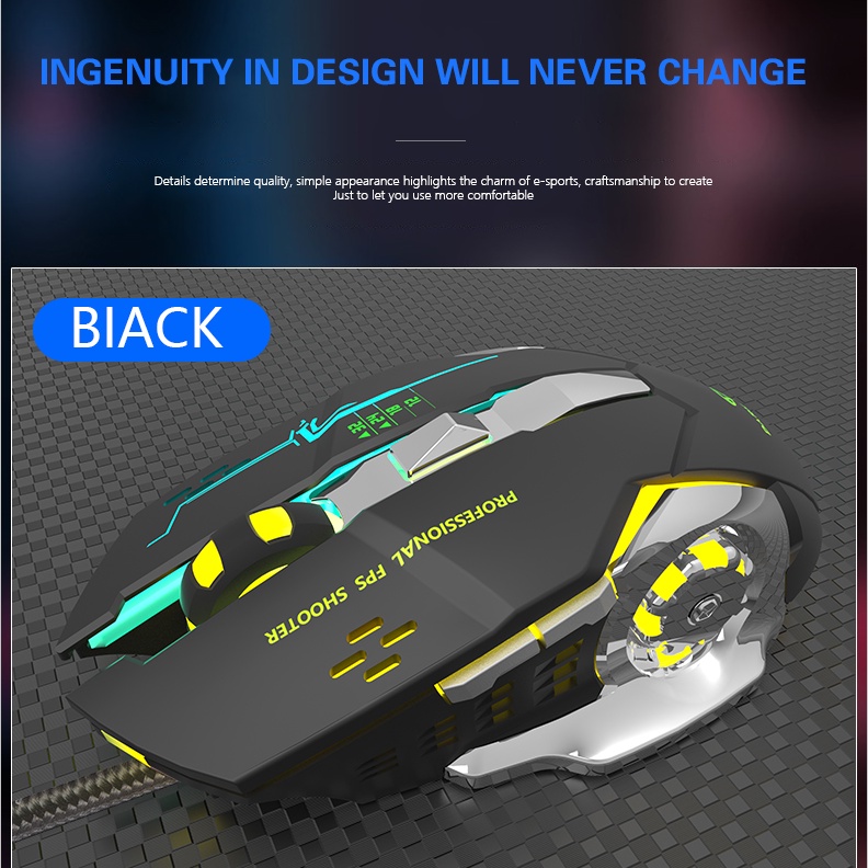Chuột máy tính Chuột quang LEAVEN X6 Hiệu ứng ánh sáng RGB Điều chỉnh 6 trục Chuột chơi game tốc độ biến đổi 4 tốc độ