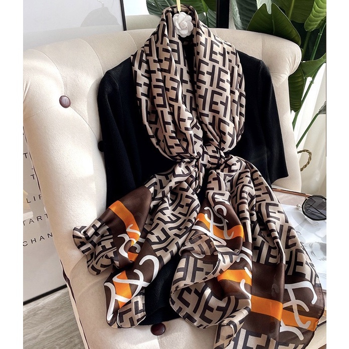 Khăn choàng lụa dài mã K32- Khăn lụa satin nữ thời trang dáng dài 90x180 quàng cổ làm áo