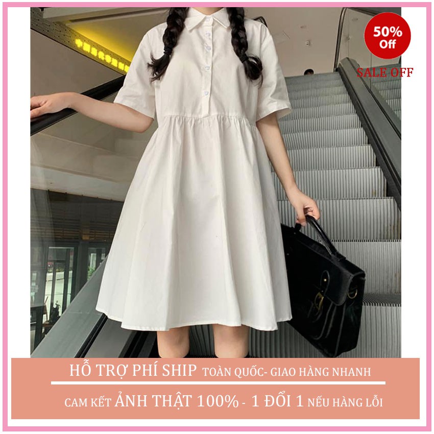 (QUÀ TẶNG LÀ DÂY BUỘC TÓC NHA) Đầm Babydoll cổ đức ,váy nữ đẹp cổ sơmi ,Váy Nữ Tay Bồng Dáng Suông 1 Màu ulzzang, MAGIDO | BigBuy360 - bigbuy360.vn