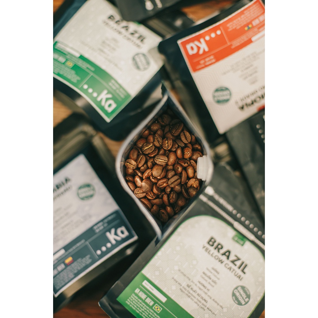Combo Cà phê Arabica Ngoại pha Espresso, Cà phê Specialty Single Origin Cao cấp từ Ethiopia Brazil Colombia gói 100g