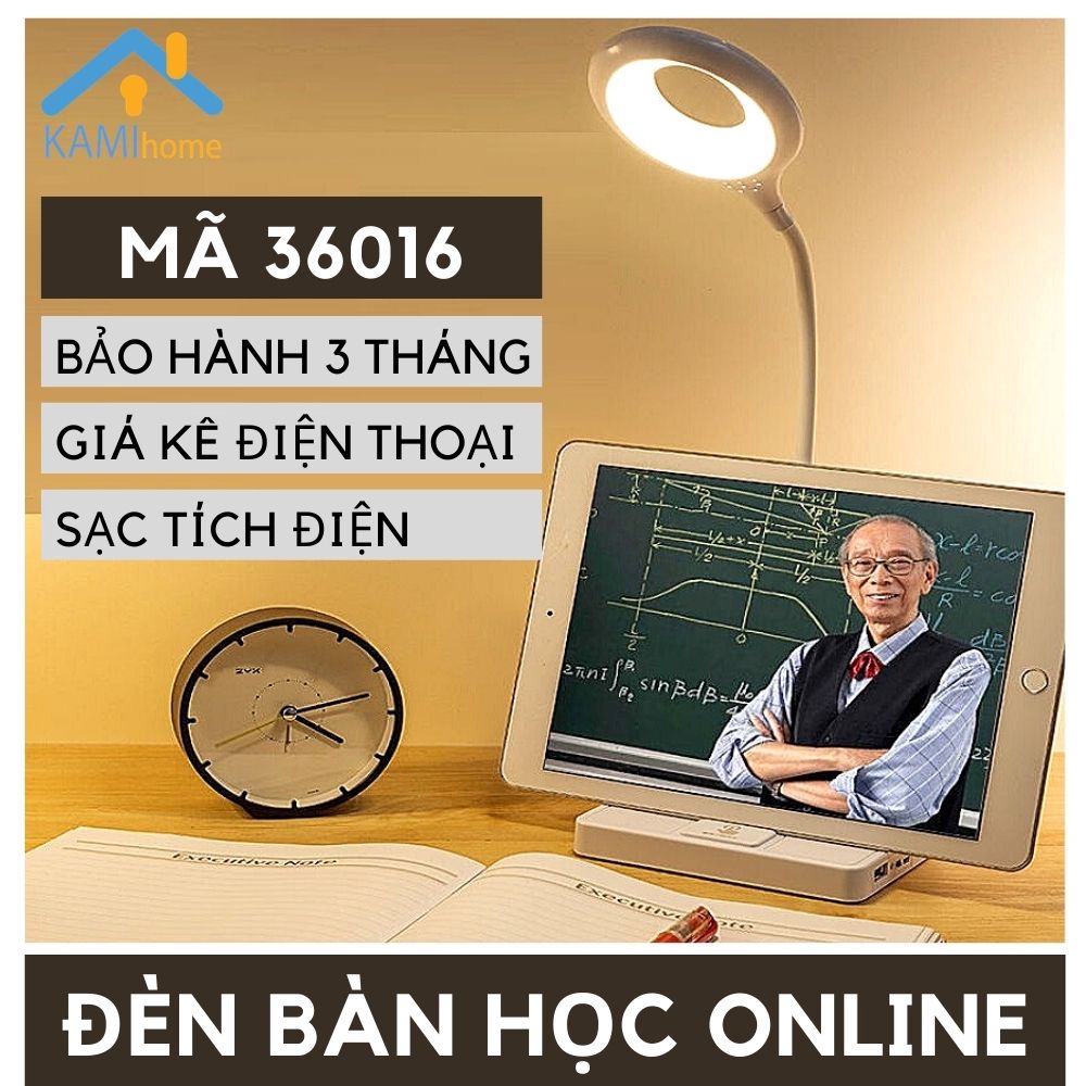 Đèn học để bàn chuyên Học online sạc tích điện chống cận thị cho trẻ em đèn led cảm ứng mã 36016