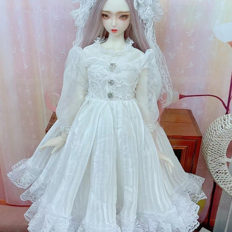 Như Nhà bjd Quần Áo Ba Điểm Màu Trắng Thuần Khiết Phong Cách Váy Cho Bé!Như Nhà bjd Quần Áo Ba Điểm Màu Trắng Thuần Khiết Phong Cách Váy Cho Bé!8.10