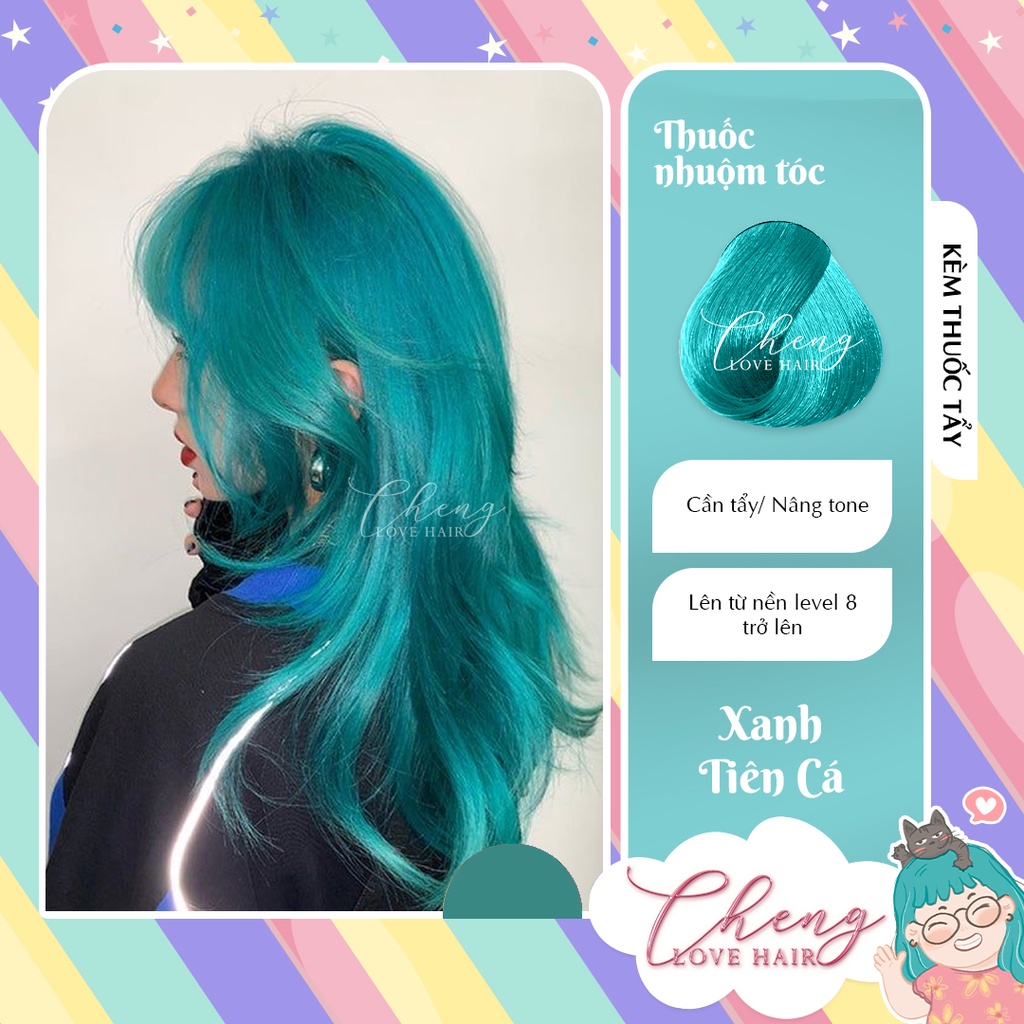 Thuốc Nhuộm Tóc Màu XANH TIÊN CÁ Kèm Tẩy | Chenglovehair, Chenglovehairs