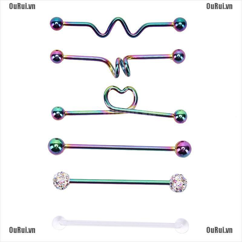 Bộ Khuyên Tai Bằng Thép Không Gỉ Thiết Kế Cá Tính Thời Trang