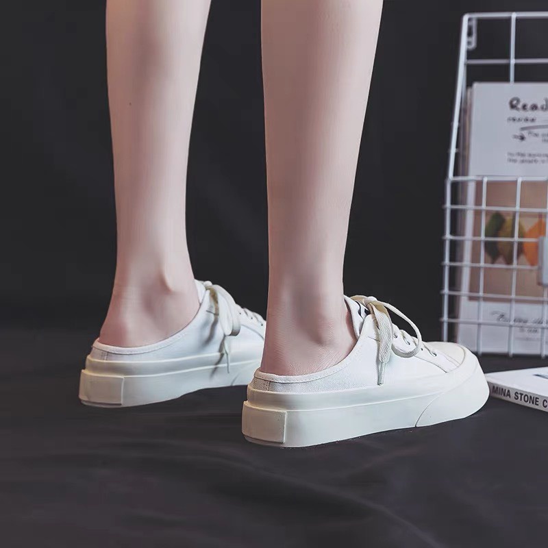 Giày sục thể thao nữ 01 độn đế cao 4 cm phong cách ulzzang hàn quốc đi học đi chơi đi làm