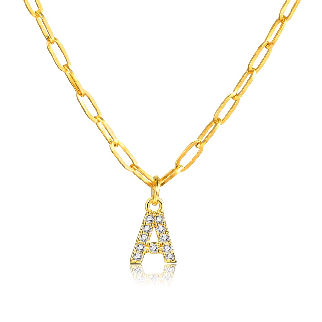 Vnox Vòng cổ Mặt Chữ Cái Vàng 18K