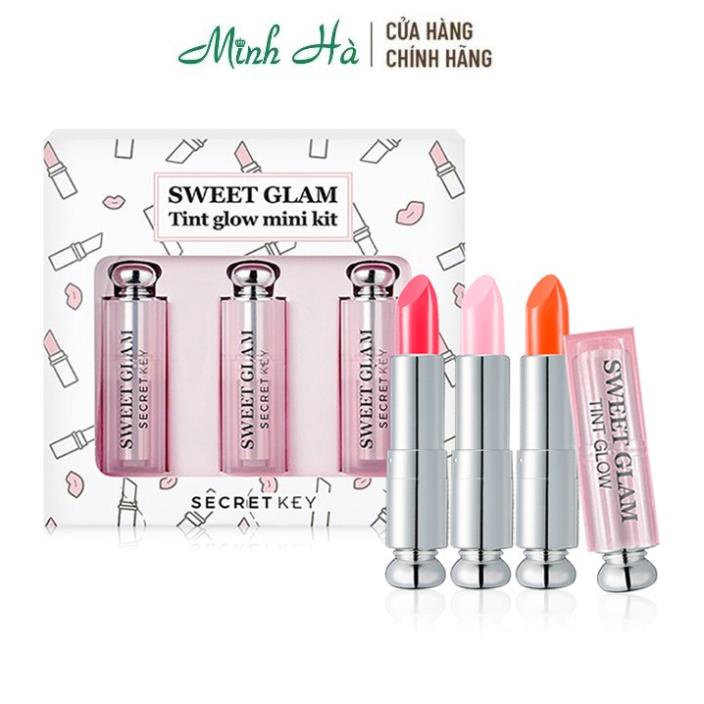 Set 3 cây son dưỡng Sweet Glam Tint Glow Mini Kit của Secret Key 💋
