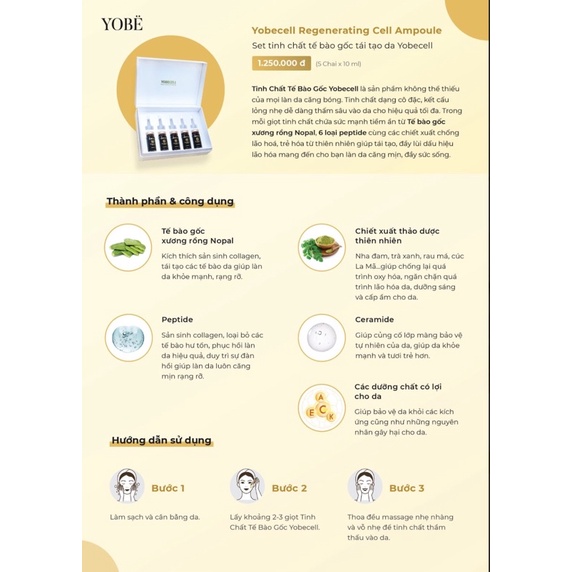 Hộp lẻ Tinh Chất Tế Bào Gốc Tái Tạo Da Yobecell | BigBuy360 - bigbuy360.vn