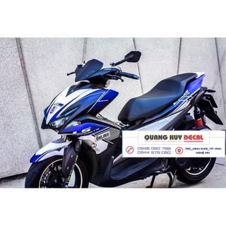 Tem trùm xe NVX trắng xanh decall tem dán xe máy đẹp chất