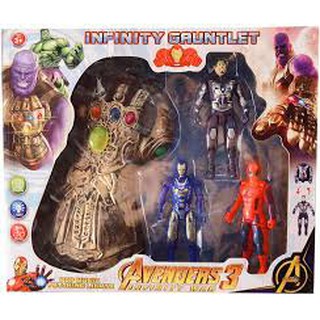 (BÁN LỖ) Găng tay thanos có đèn nhạc loại mềm bé cầm được các đồ khác 6 viên đá (kèm pin)