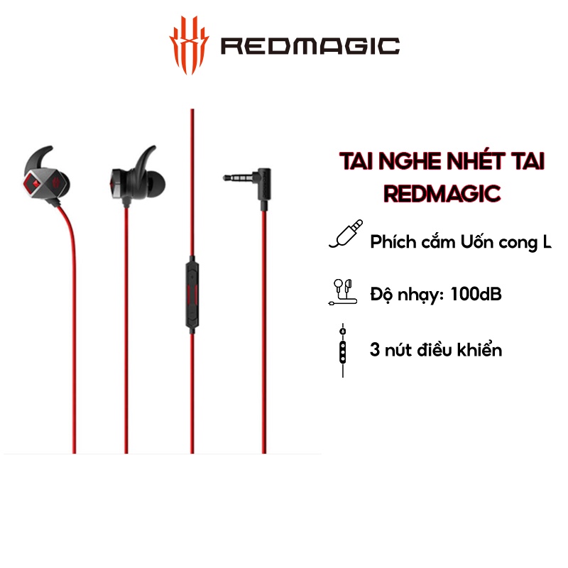 Tai nghe game nhét tai Nubia Redmagic cổng 3.5mm phích cắm chữ L