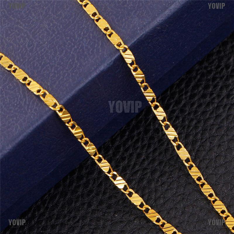 Dây chuyền nam mạ vàng kích thước 2mm 16-30 inch sang trọng