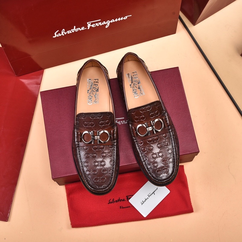 Giày tây lười mẫu mới cho nam da thật thương hiệu Salvatore Ferragamo cao cấp có 2 màu
