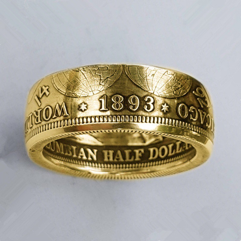 weiweijewelry/Nhẫn Đồng Xu Bạc Chạm Khắc Bàn Tay Morgan 1893 5-13