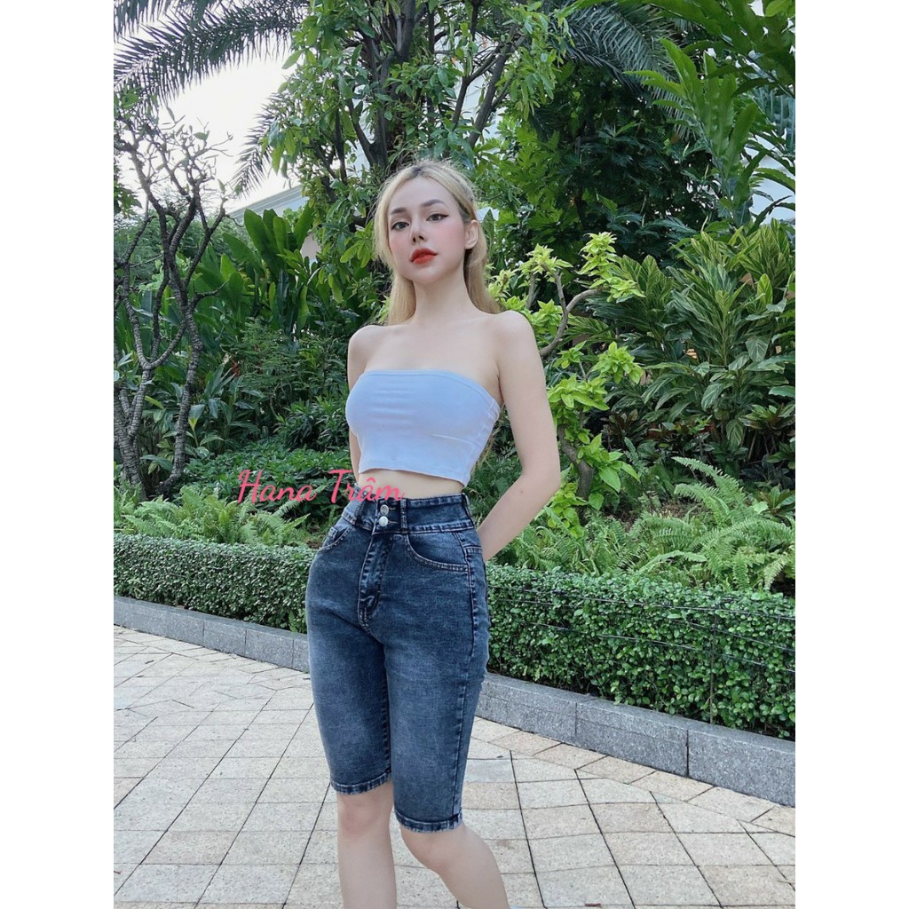 Quần Jean Nữ Lửng Gối Co Giãn Mạnh Có Bigsize Màu Xám